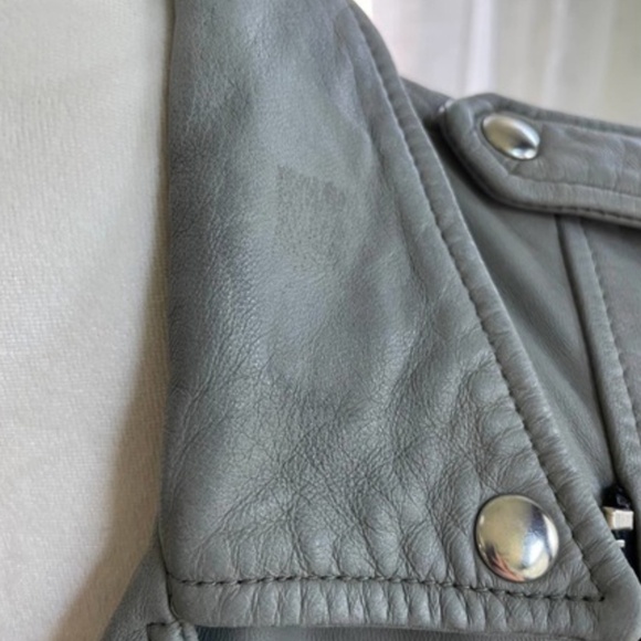 All Saints grey buttery leather jacket in grey size 2 - Picture 5 of 5